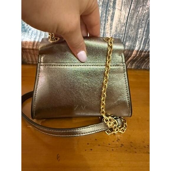 NWT Zac Posen Eartha Mini Chain Crossbody Bag Shale Gold Hardware - Picture 6 of 7